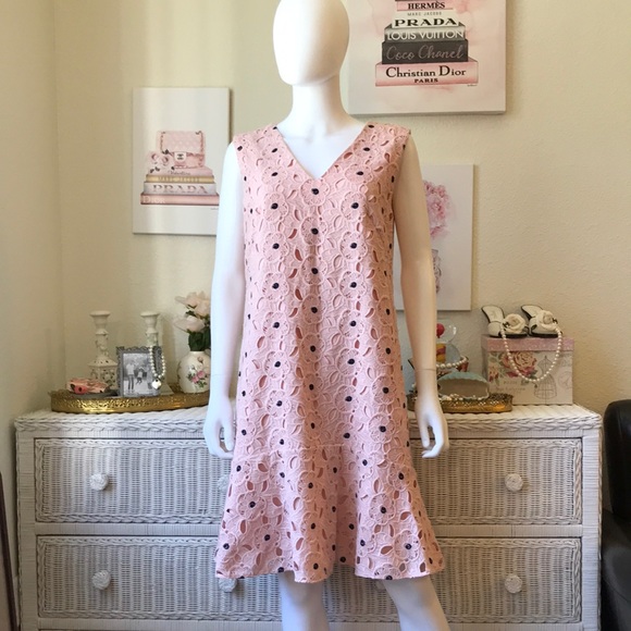 Ann Taylor Dresses & Skirts - Ann Taylor pink floral crochet mini dress 10